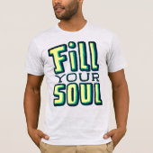 Fill Your Soul - モダンレトロ引用符 ヘザーグレー Tシャツ (正面)