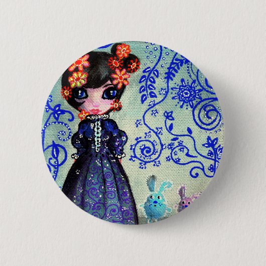 fille aux lapinous 缶バッジ (正面)
