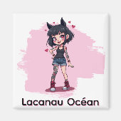 Fille aux tatouages style cartoon マグネット (正面)