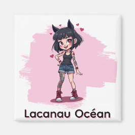 Fille aux tatouages style cartoon マグネット