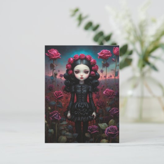 Fille dans un champs de roses ポストカード (スタンド正面)