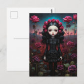 Fille dans un champs de roses ポストカード (正面/裏面)