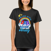 Filled With Social Anxiety  Rainbow Teddy Bear Tee Tシャツ (正面)