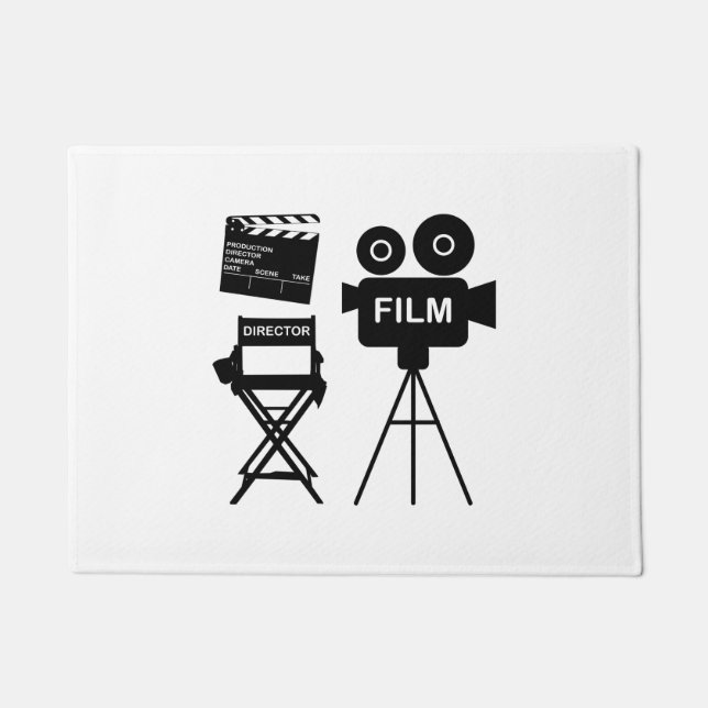 Film Crew Flap director Chair Gift for filmmaker ドアマット (正面)