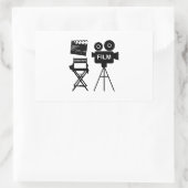 Film Crew Flap director Chair Gift for filmmaker 長方形シール (バッグ)