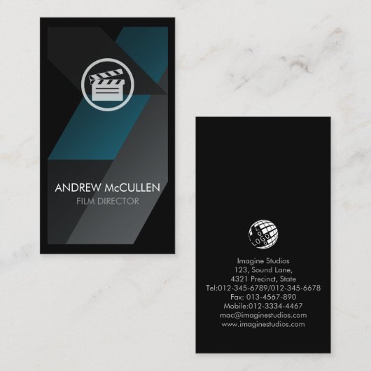 Film Director Clapperboard Icon 名刺 (正面/裏面)