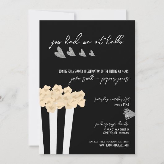 Film Noir - Black - Wedding Shower Invite 招待状 (正面)