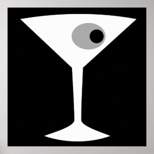 Film Noir Martini Glass Poster ポスター