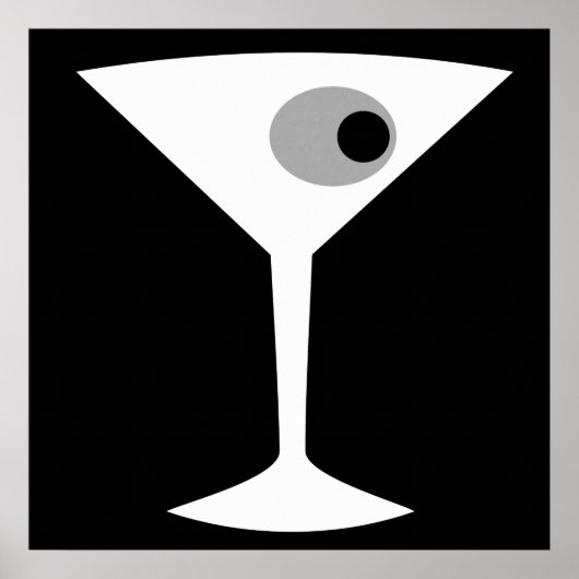 Film Noir Martini Glass Poster ポスター (正面)
