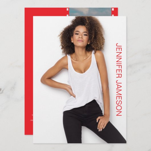 Film Photo Actor Model Promo Flip Card | QR Code 招待状 (正面/裏面)