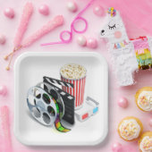 Film & Popcorn Party Plates ペーパープレート (パーティー)