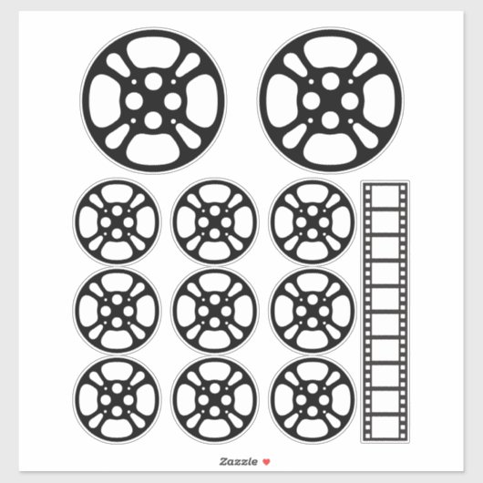 Film Reel / Movie Reel Temporary Tattoo シール (シート)