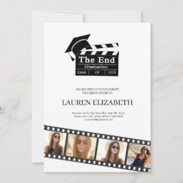 Film Strip, Hollywood Custom 16 Photo Graduation  招待状