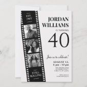 Film Strip Invite, Hollywood Movie Custom Birthday 招待状 (正面)