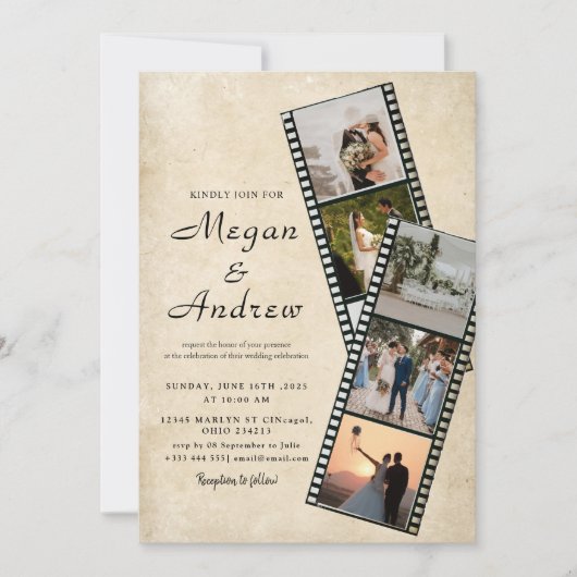 Film Strip Photo wedding Invitation (正面)