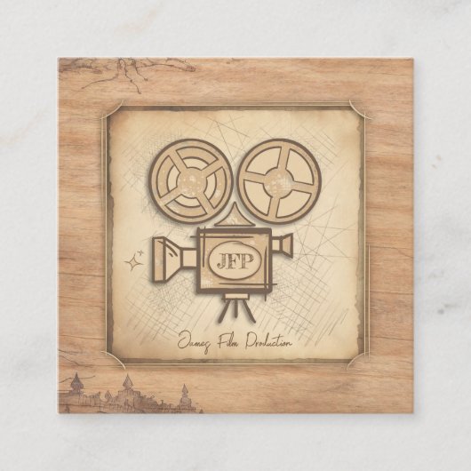 Filmmaker, actor, film director producer cameraman スクエア名刺 (正面)