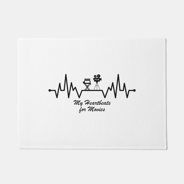 filmmaker cameraman director chair heartbeat ドアマット (正面)