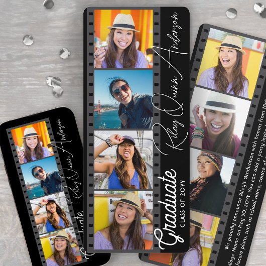 Filmstrip Collage Photo Booth Snapshots Graduation 案内状