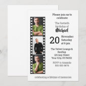Filmstrip Photo Collage Milestone Birthday 招待状 (正面/裏面)