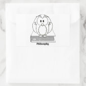 Filosofia Coruja com livro Philosophy Owl on book 長方形シール (バッグ)