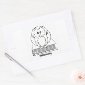 Filosofia Coruja com livro Philosophy Owl on book 長方形シール (封筒)