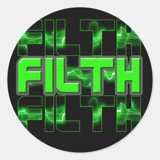 FILTH Music Dubstep Electro Rave Bass DJ FILTH ラウンドシール (正面)