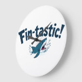 「Fin_Tastic!」 ラージ壁時計 (傾斜)