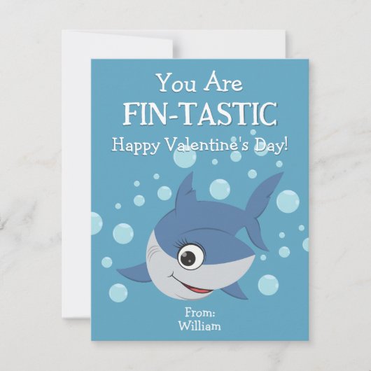 Fin-Tastic Classroom Valentine's Day Card ノートカード (正面)