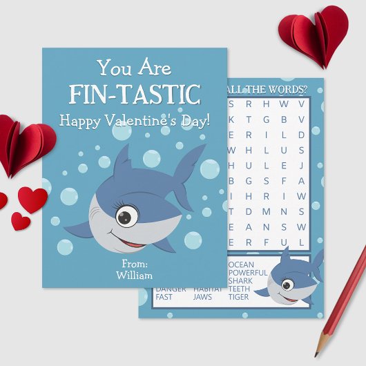 Fin-Tastic Classroom Valentine's Day Card ノートカード