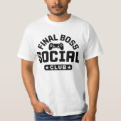 Final Boss Social Club Gaming Controller T Shirt Tシャツ (正面)