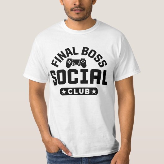 Final Boss Social Club Gaming Controller T Shirt Tシャツ (正面)
