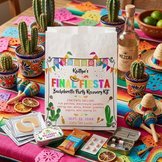 Final Fiesta Bachelorette Party Recovery Kit フェイバーバッグ