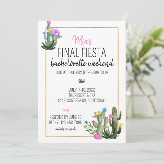 Final Fiesta Bachelorette Weekend 招待状 (スタンド正面)