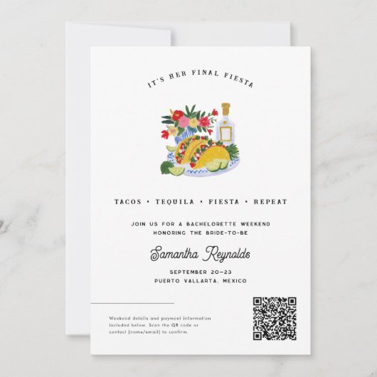 Final Fiesta Bachelorette Weekend Invitation 招待状 (正面)