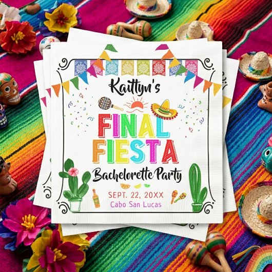 Final Fiesta Mexicana Bachelorette Party スタンダードカクテルナプキン