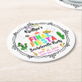 Final Fiesta Mexicana Bachelorette Party ラウンドペーパーコースター (アングル)