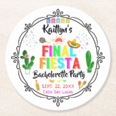 Final Fiesta Mexicana Bachelorette Party ラウンドペーパーコースター (正面)