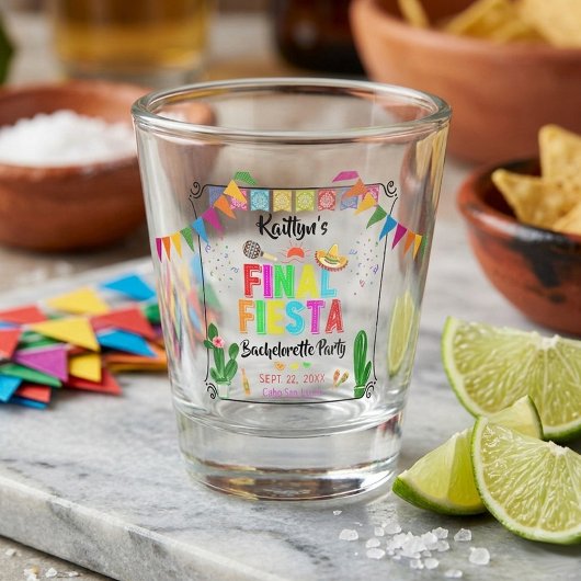 Final Fiesta Mexicana Bachelorette Party Favor ショットグラス