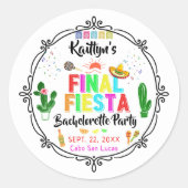 Final Fiesta Mexicana Bachelorette Party Favor ラウンドシール (正面)