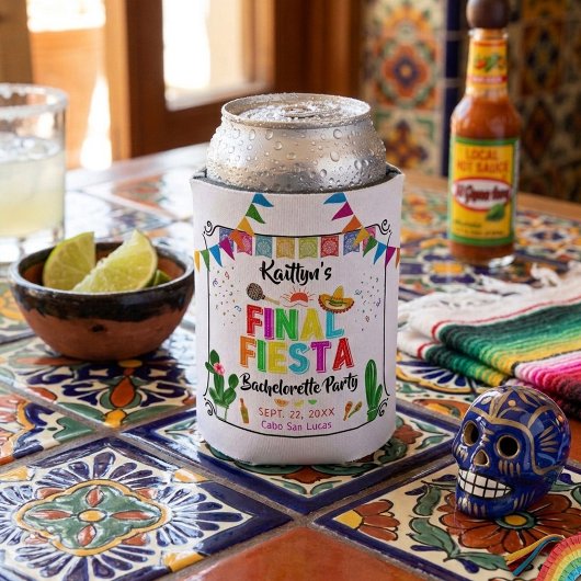 Final Fiesta Mexicana Bachelorette Party Favor 缶クーラー