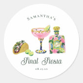 Final Fiesta Sticker | Bachelorette Favor ラウンドシール (正面)