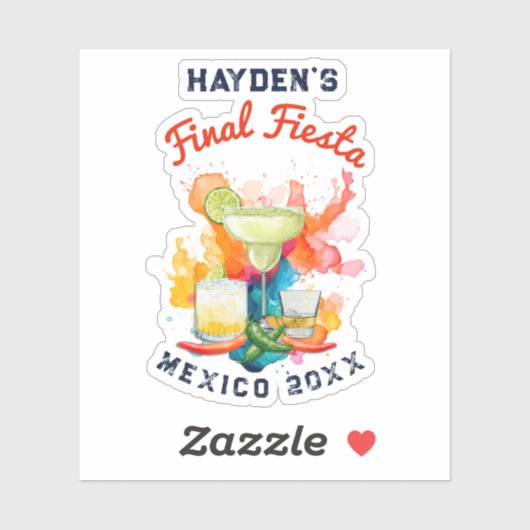 Final Fiesta Welcome Bag Mexico Bachelorette シール (シート)