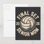 Final Set Senior Mom 2026 Graduation Volleyball  インビテーションポストカード (正面/裏面)