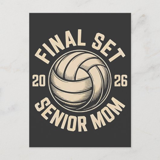 Final Set Senior Mom 2026 Graduation Volleyball  インビテーションポストカード (正面)