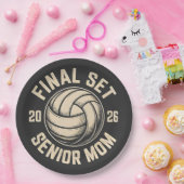 Final Set Senior Mom 2026 Graduation Volleyball  ペーパープレート (パーティー)