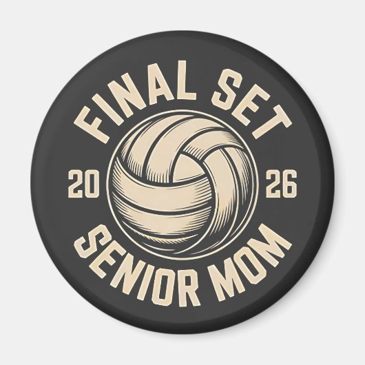 Final Set Senior Mom 2026 Graduation Volleyball  マグネット (正面)