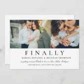 Finally エレガント Black and Whiteの結婚写真 セーブザデート (正面/裏面)