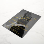 Finally 婚約した Script 2フォト婚約パーティ 箔招待状 (回転した状態)