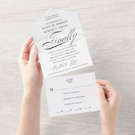 Finally Black and White 結婚 Kipedia's オールインワン招待状