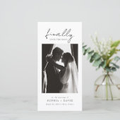 Finally | Black and White Bookmark Photo Wedding セーブザデート (スタンド正面)